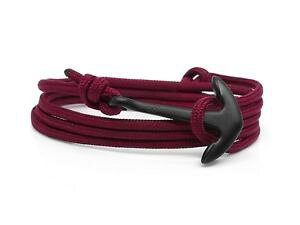 yzC^A@uXbg@K[lbgbh[vJtrosso granata amp; nero ancora bracciale da uomo e donna paracord corda nautico