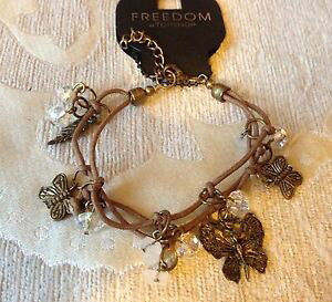�y���������z�C�^���A���@�u���X���b�g�@�u���X���b�gtopshop bella antica corda doro bracciale con charm farfalla nuovo esclusivo