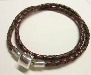 yzC^A@uXbg@uEuXbgR[hX^[OVo[obNvera pelle marrone bracciale corda 3 mm con estremit argento sterling e fibbia
