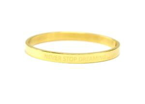 �y���������z�C�^���A���@�u���X���b�g�@�u���X���b�g���b�Z�[�Wbc2048f bracelet jonc acier dor avec message never stop dreaming