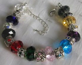 【送料無料】イタリアン　ブレスレット　ブレスレットラインストーンシルバーメタルスナップフックbracelet perles rondelles charms strass metal argente mousquetonboite a tresors