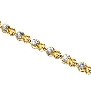 �y���������z�C�^���A���@�u���X���b�g�@�u���X���b�g�N���X�^���u����bracelet de couleur or cristal blanc 19cm bijou