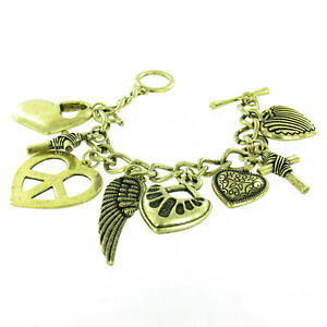 �y���������z�C�^���A���@�u���X���b�g�@�S�[���h�u���X���b�gilovefj gold dichiarazione la pace e amore bracciale con charm