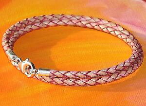 yzC^A@uXbg@CxCA[gAeB[NsNX^[OVo[uXbgdonna 3mm rosa antico pelle e argento sterling braccialetto da lyme bay art