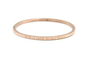 �y���������z�C�^���A���@�u���X���b�g�@�u���X���b�g�t�B�����[�Y���b�Z�[�Wbc2826f bracelet jonc fin acier or rose avec message tu es la cerise de mon