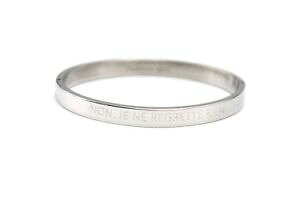 �y���������z�C�^���A���@�u���X���b�g�@�u���X���b�g���b�Z�[�Wbc2054f bracelet jonc acier argent avec message non, je ne regrette rien