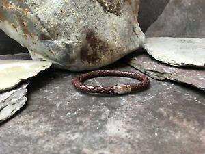 yzC^A@uXbg@U[uEuXbgbracciale in cuoio intrecciato marrone con chiusura magnetica uomo, donna, 6mm