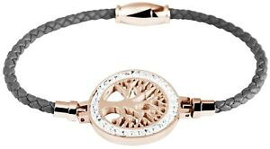 �y���������z�C�^���A���@�u���X���b�g�@�O���[�u���X���b�gbracciale in pelle con albero della vita per signore in grigio 18 cm magnetverschlu
