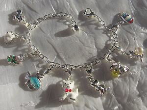 �y���������z�C�^���A���@�u���X���b�g�@�u���X���b�g�`���b�gbracelet breloques, breloques chats, longueur 16cm22cm dans les yeux du chat