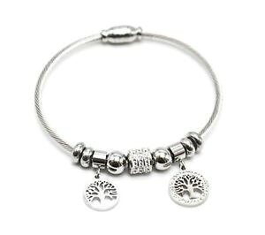 �y���������z�C�^���A���@�u���X���b�g�@�u���X���b�gnuova inserzionebc3388e bracelet jonc aimant torsad avec charms arbres de vie strass et a