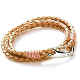 【送料無料】イタリアン　ブレスレット　スチールラッピングブレスレットtribal steel 19 cm donna avvolgente cuoio naturale bracciale