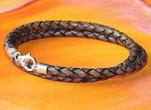 yzC^A@uXbg@XLX^[OVo[xCA[gdonna 4mm antico grigiomarrone pelle e argento sterling braccialelyme bay art