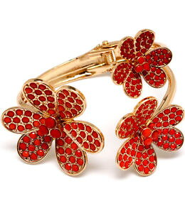 yzC^A@uXbg@suXbgt@bVrosso cristallo a perno fiore bracciale moda donna