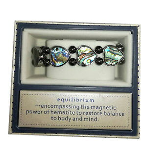 【送料無料】イタリアン ブレスレット ヘマタイトパウアハートシェルブレスレットヒーリングサンバレンティーノequilibrium ematite amp; paua cuore shell bracciale guarigione, san valentino
