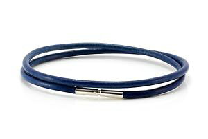 �y���������z�C�^���A���@�u���X���b�g�@�M���V���|���hda uomodonna 3 mm vera pelle greco braccialeargento sterling chiusura twistblu