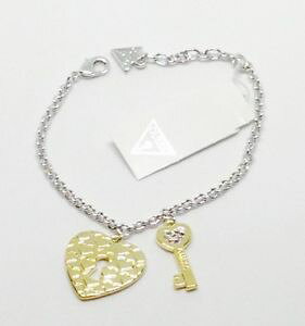 �y���������z�C�^���A���@�u���X���b�g�@�L�[�u���X���b�gguess love keys braccialetto con charms yello placcato oro ubb83051s