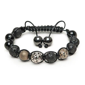 �y���������z�C�^���A���@�u���X���b�g�@�I�j�L�X�V���o�[�_���}�`�A�J���}�u���X���b�gzebredellas nera lava onice argento karma dalmata jasper gemstone bracciale