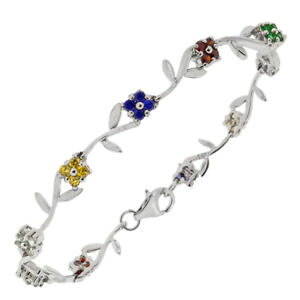 yzC^A@uXbg@X^[OVo[L[rbNWRJ[Jtdonna argento sterling 925 zircone cubico multicolore 178cm bracciale