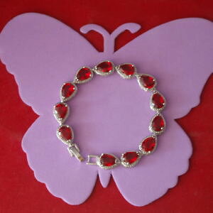 【送料無料】イタリアン ブレスレット kホワイトルビーレッドボックスブレスレットbellissima gp 18k oro bianco con bracciale rosso rubino 194 g 7 inc in confezione regalo