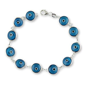 �y���������z�C�^���A���@�u���X���b�g�@�o�b�`lotto allingrosso argento sterling 925 malocchio verde blu 10mm fortuna