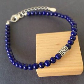 【送料無料】イタリアン　ブレスレット　カフミリラピスラズリオニキススターリングシルバービーズguarire bracciale 4mm lapislazzuli lazul onice argento sterling 925 perlina