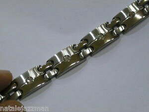 �y���������z�C�^���A���@�u���X���b�g�@�X�`�[���u���X���b�g�X�y�V�����@�[bracciale acciaio massima qualita 316 l con 6 brillanti zirconi erta speciale