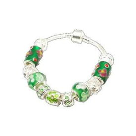 【送料無料】イタリアン　ブレスレット　ペンダントビーズブレスレットtoc beadz fiore verde ciondolo perlina cristallo bracciale
