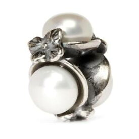 【送料無料】イタリアン　ブレスレット　トリプルシルバーパールホワイトビードtrollbeads bead in argento tripla perla bianca tagbe00094