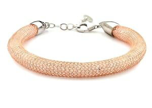 【送料無料】イタリアン ブレスレット カフシルバーローズゴールドシルバースワロフスキークリスタルbracciale perlamore silver led rose gold 8mm argento 925 e cristalli swarovski