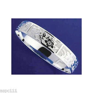 yzC^A@uXbg@X^[OVo[nCA^uXbgargento sterling 925 hawaiano bracciale rigido fiore tropicale bordi lisci 15mm