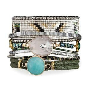 �y���������z�C�^���A���@�u���X���b�g�@�u���X���b�g�}���`�T�C�v���X�k�tbracelet bresilien multi rangs *hipanema* cypress taille s 17cm neuf