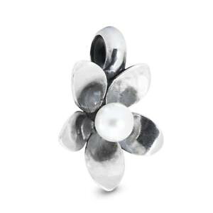 �y���������z�C�^���A���@�u���X���b�g�@�p�[��trollbeads stop in argento e perla fiore del vento tagbe00214