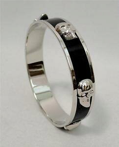 yzC^A@uXbg@ALT_[}bNC[ubNXJJtuXbg_XgobOalexander mcqueen nero teschio bracciale braccialetto, nuova con sacca antipolvere regal