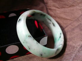 【送料無料】イタリアン　ブレスレット　ブレスレットヒスイmagnifique bracelet jonc rigide jade vert nuage artisanal 76g
