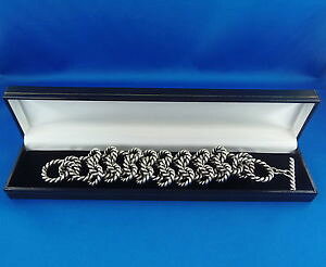 �y���������z�C�^���A���@�u���X���b�g�@�u���X���b�g�h�A���W�F���gbracelet de grosses mailles tressees en argent longueur 22cm