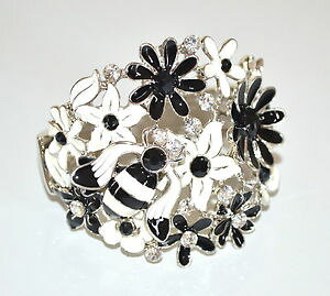 yzC^A@uXbg@^uXbgt[CXg[Vo[uXbgbracciale rigido donna a fiori argento strass cristalli bracelet pulsera nv