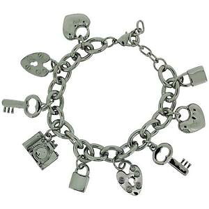 yzC^A@uXbg@Vo[y_gy_guXbgGNXe_[adorn color argento 9 pendenti ciondoli spesso bracciale 7 25cm estensore