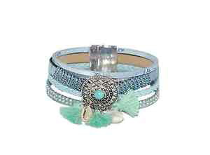 �y���������z�C�^���A���@�u���X���b�g�@�u���X���b�g�V�F��lolilota braccialetto tranquillo pompon conchiglie blu blu mare