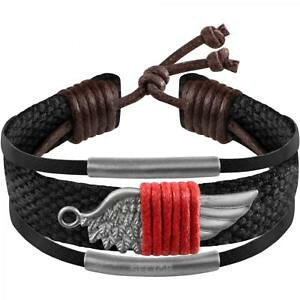 yzC^A@uXbg@ZN^[uXbg[vAX|[csector bracciale uomo rude salv06 corda e ala acciaio nero originale sport nuovo