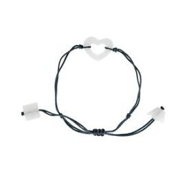 【送料無料】イタリアン　ブレスレット　ブレスレットクールヒスイブランkanikan bracelet coeur plat jade blanc bijou artisanal