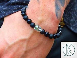 yzC^A@uXbg@IjbNXubN}bgXJXtXL[C`uXbguomini nero onyxmatt teschio braccialetto con cristalli swarovski 78 pollici con elastico