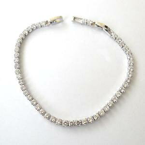 yzC^A@uXbg@ejXR[guXbgVo[J[bracciale tennis colore argento con zirconi bianchi 17 19 cm 3 mm 25 zz