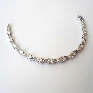 yzC^A@uXbg@ejXuXbgVo[J[bracciale tennis donna colore argento con zirconi bianchi ovali 19,5 cm 130 d
