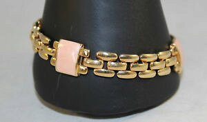 yzC^A@uXbg@S[hg[GiuXbgtrifari tm tono oro amp; peach smaltato braccialetto lungo 725 condizioni eccellenti