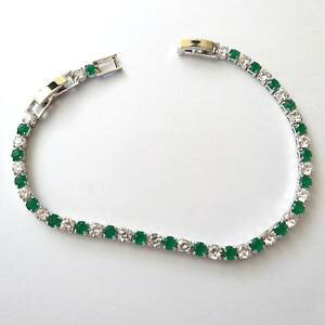 yzC^A@uXbg@ejXuXbgVo[J[GhzCgbracciale tennis donna colore argento smeraldi, zirconi bianchi 17 19 cm 261 v