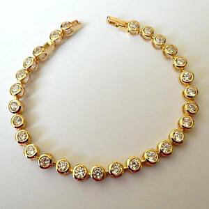 yzC^A@uXbg@ejXuXbgbracciale tennis uomo donna colore oro con zirconi bianchi 20,5 cm 127 v