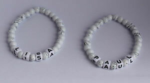 yzC^A@uXbg@p[gi[JtuXbgJX^r[YuXbg2x bracciale partner bracciale perle bracciale con nome desiderio personalizzato * bianco *