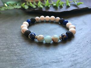 yzC^A@uXbg@r[YuXbgfBt[U[GbZVICuXbgperline braccialetto blu, bianco e nero diffusore oli essenziali regalo braccialetto