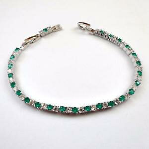 yzC^A@uXbg@ejXuXbgVo[J[Ghbracciale tennis donna colore argento smeraldi e zirconi bianchi 17 19 cm 12 p