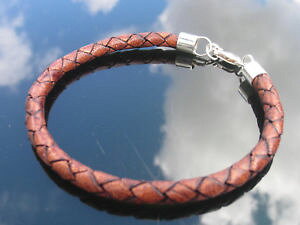 yzC^A@uXbg@uEX^[OVo[GhLbv[vuXbgvera pelle marrone 5mm bracciale corda con 925 argento sterling estremit chiusura